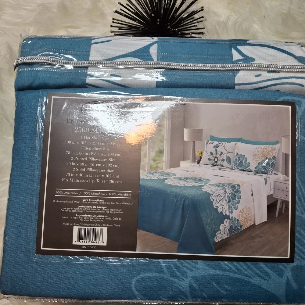 Elegant Blue Floral Bedding Set